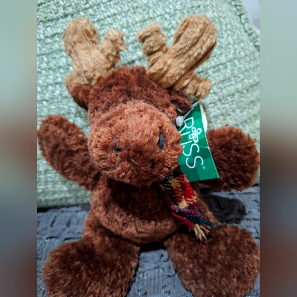 RUSS Stuffed animal Moose with scarf
